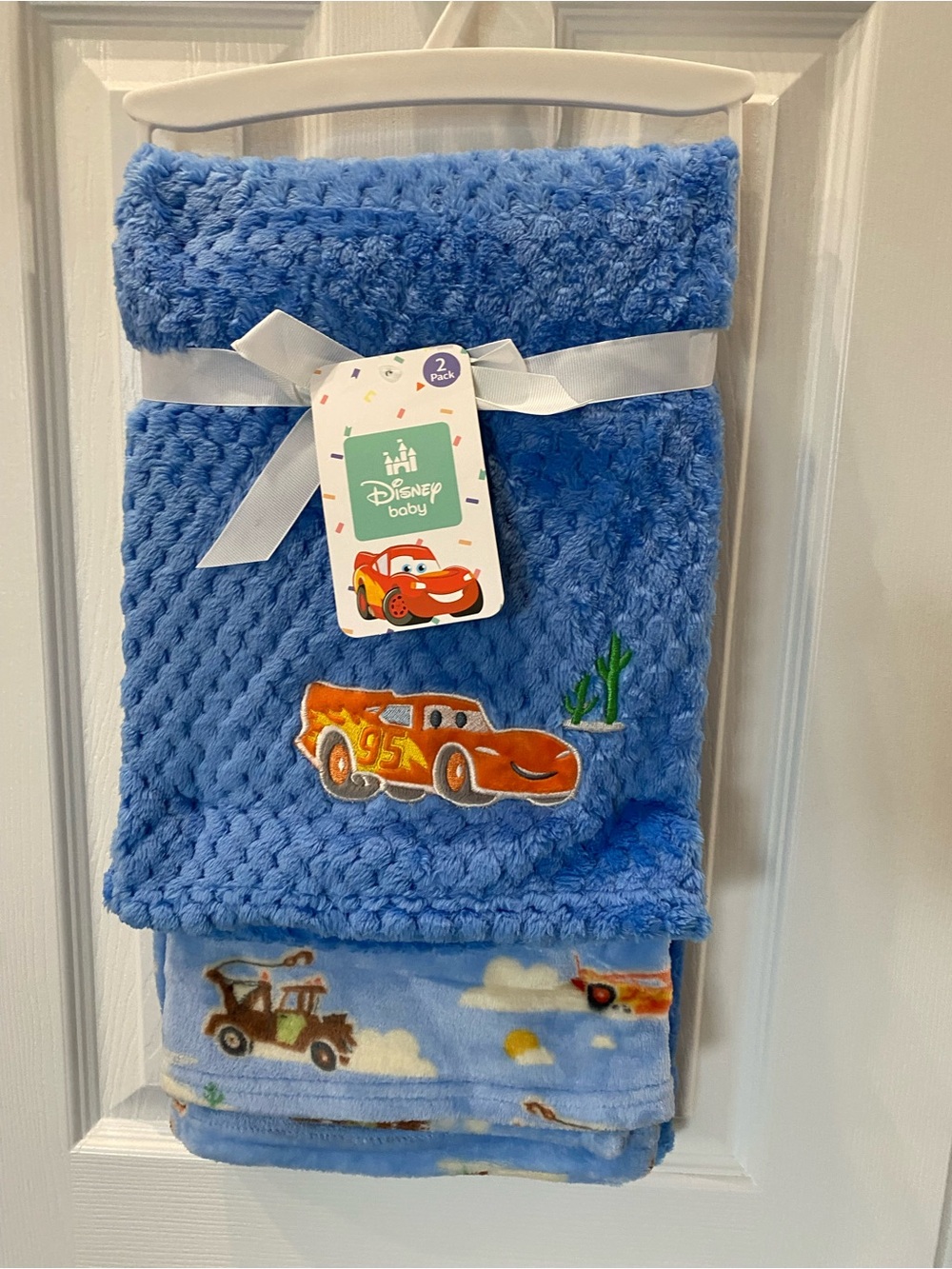 Disney Pixar Cars Lightning McQueen baby blanket set of 2 30x36